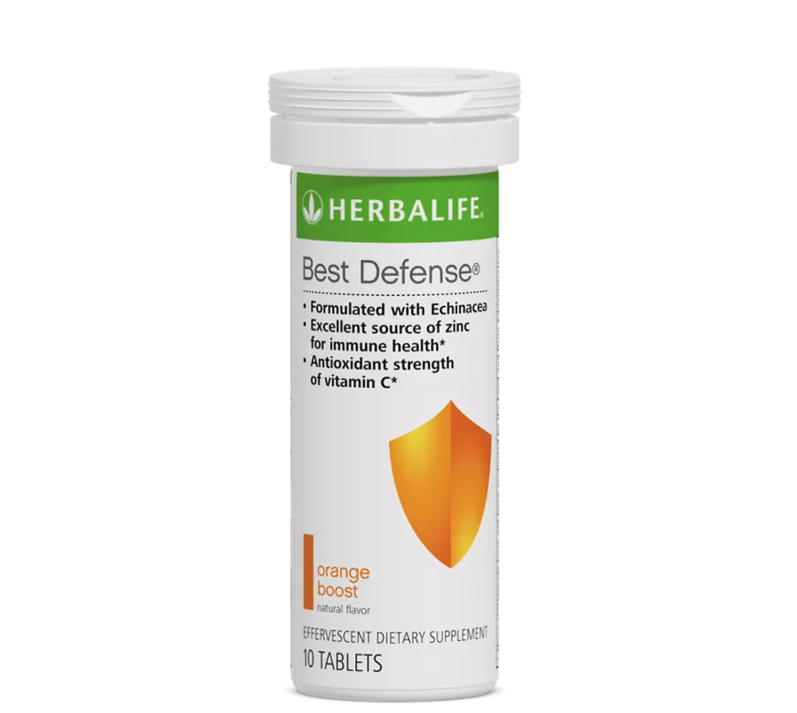 Herbalife Best Defense Orange Boost Tabletas Efervescentes, 10 Unidades